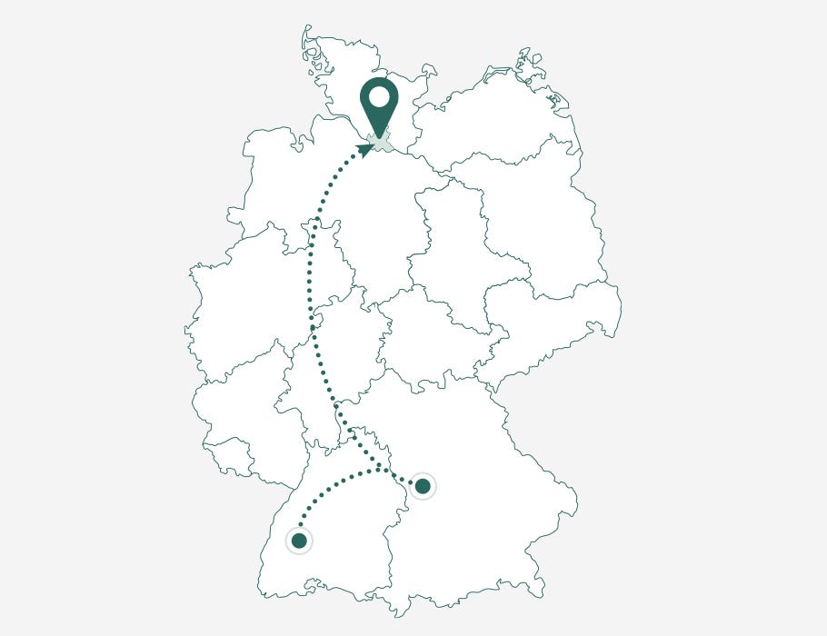 Umzug in den Norden
