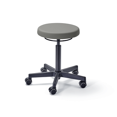 Rollhocker kompakt mit runder Sitzfläche und Handring